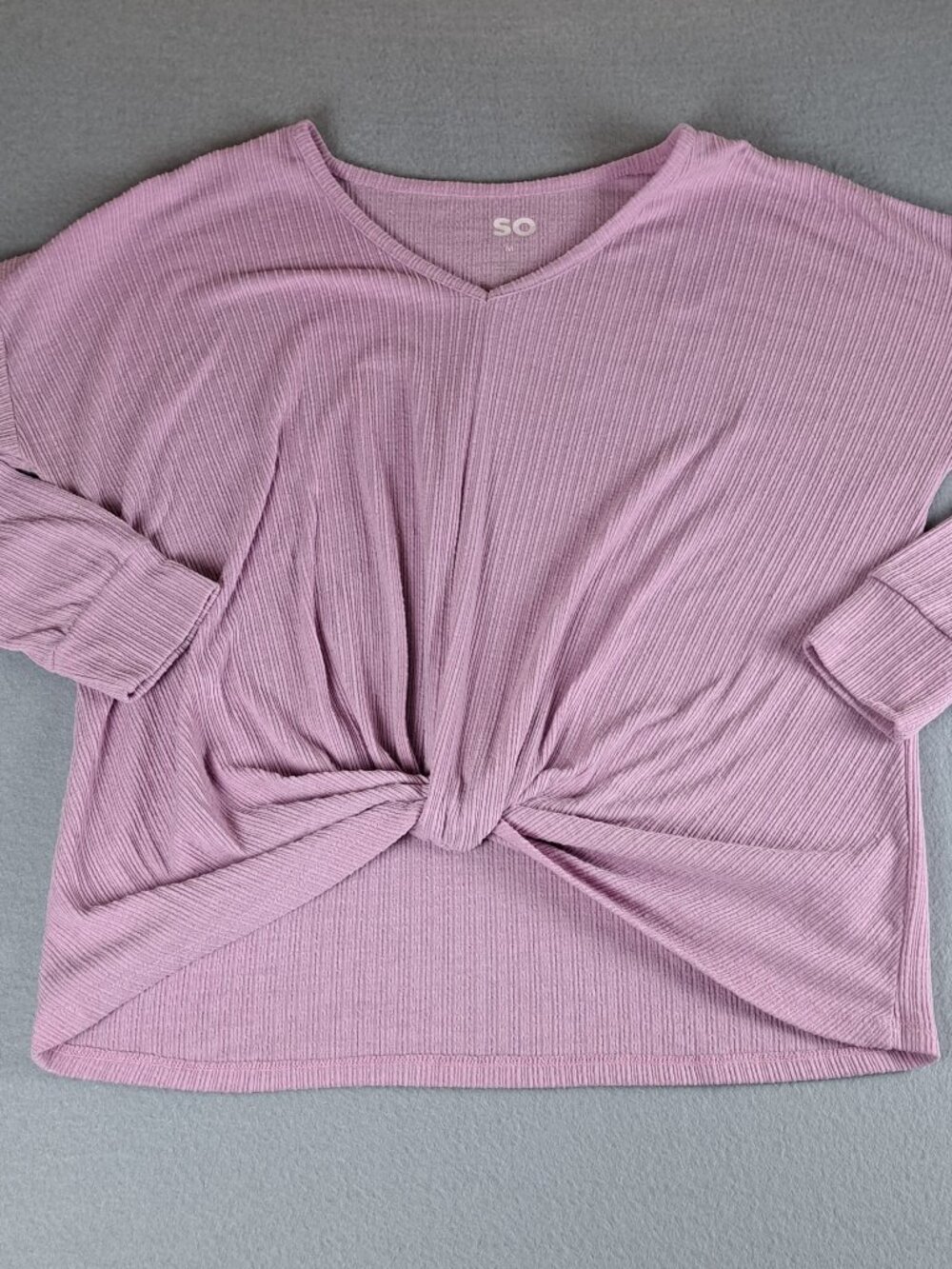 SO Pink Ribbed Top – Women’s Size Medium